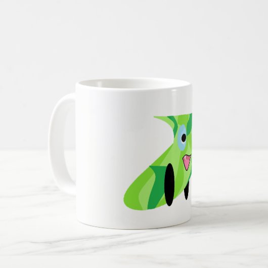 Cutieful Kinder Art Design Cute Green Puppy Koffiemok (Voorkant links)
