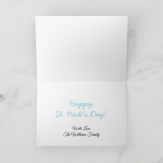 Cutieful Kinder Art Funny St. Nicholas Sinterklaas Feestdagen Kaart (Binnen)