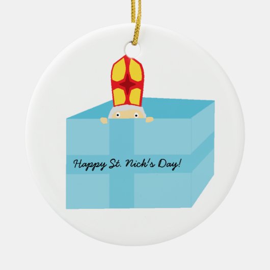 Cutieful Kinder Art Funny St. Nicholas Sinterklaas Keramisch Ornament (Voorkant)