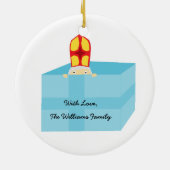 Cutieful Kinder Art Funny St. Nicholas Sinterklaas Keramisch Ornament (Achterkant)