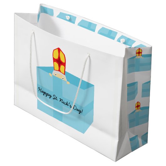 Cutieful Kinder Art Funny St. Nicholas Sinterklaas Large Cadeautasje (Voorkant Gekanteld)