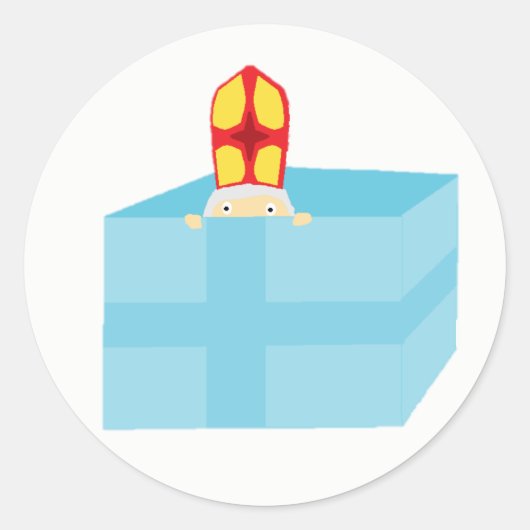 Cutieful Kinder Art Funny St. Nicholas Sinterklaas Ronde Sticker (Voorkant)