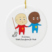 Cutieful Kinder Art St. Nicholas Cute Twin Babies Keramisch Ornament (Achterkant)