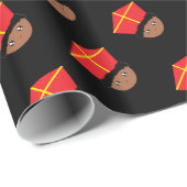 Cutieful Kinder Art St. Nicholas Miter Zwarte Piet Cadeaupapier (Rol Hoek)