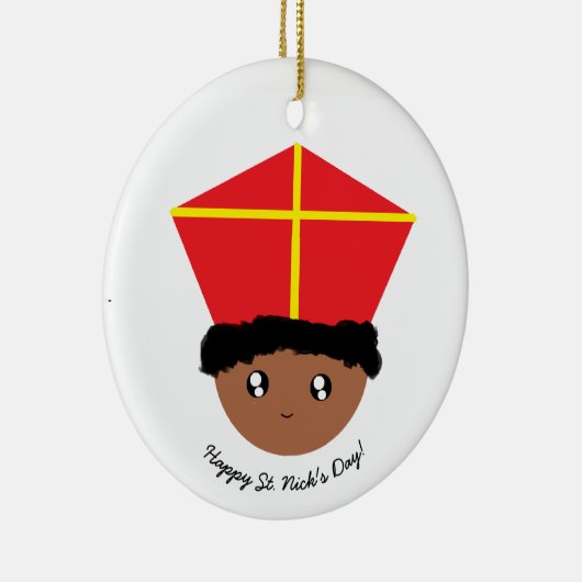 Cutieful Kinder Art St. Nicholas Miter Zwarte Piet Keramisch Ornament (Rechts)