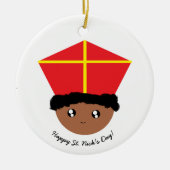 Cutieful Kinder Art St. Nicholas Miter Zwarte Piet Keramisch Ornament (Voorkant)