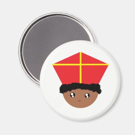 Cutieful Kinder Art St. Nicholas Miter Zwarte Piet Magneet (Voorkant / Achterkant)