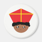 Cutieful Kinder Art St. Nicholas Miter Zwarte Piet Magneet (Voorkant)
