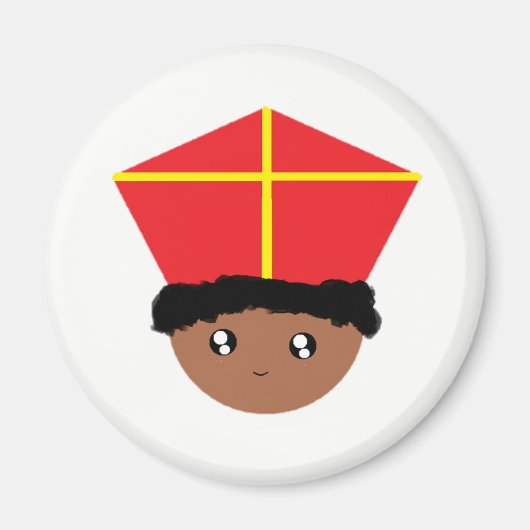 Cutieful Kinder Art St. Nicholas Miter Zwarte Piet Magneet (Voorkant)