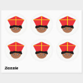 Cutieful Kinder Art St. Nicholas Miter Zwarte Piet Ronde Sticker (Vel)