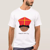 Cutieful Kinder Art St. Nicholas Miter Zwarte Piet T-shirt (Voorkant)