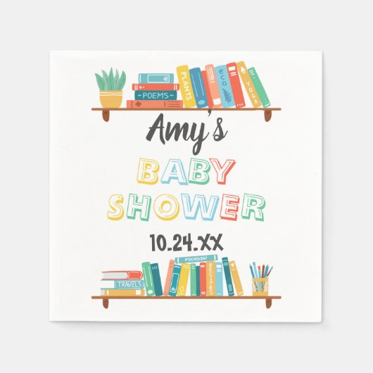 Cuties Book Nerd Threadground Baby shower Servet (Voorkant)