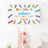 Cuties Crayon Art Paper Colorful Party Birthday Spandoek (Insitu)