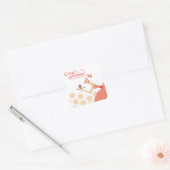 Cutie's Cupcakes - Confecties Desserts gebak Vierkante Sticker (Envelop)
