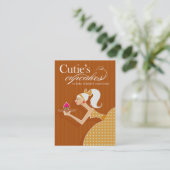 Cutie's cupcakes - desserts van snoepjes visitekaartje (Staand voorkant)