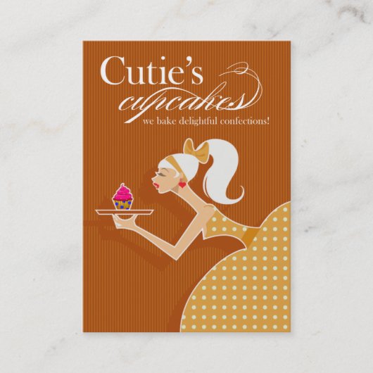 Cutie's cupcakes - desserts van snoepjes visitekaartje (Voorkant)