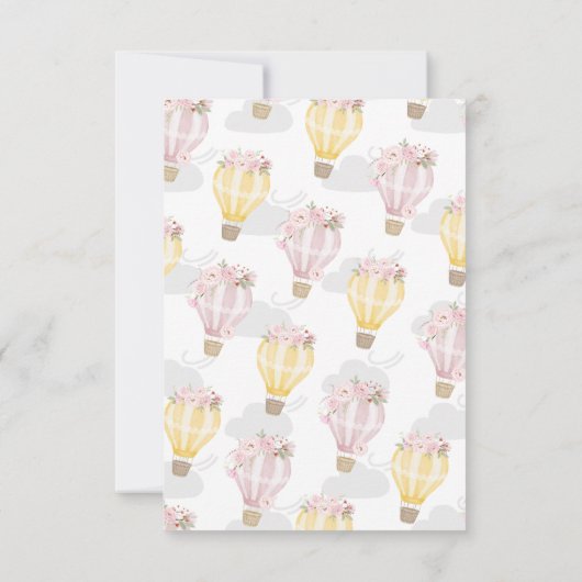 Cuties Flower Hot Air ballonmeisje, 1e verjaardag Bedankkaart (Achterkant)