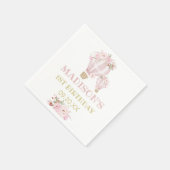 Cuties Flower Hot Air ballonmeisje, 1e verjaardag Servet (Hoek)