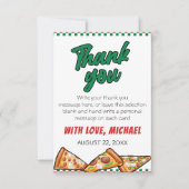 Cuties Pizza Party Red Green Caro 5th Birthday Bedankkaart (Voorkant)