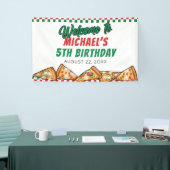 Cuties Pizza Party Red Green Caro 5th Birthday Spandoek (Beurs)