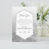 Cuties Sweet 16 Silver Glitter Elegant Birthday Bedankkaart (Staand voorkant)