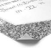 Cuties Sweet 16 Silver Glitter Elegant Birthday Poster (Hoek)