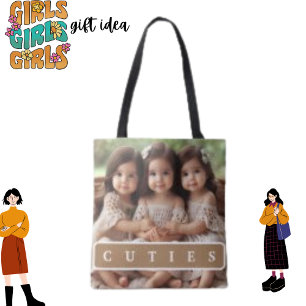 Cuties, Wit Schattige Moderne Baby Meisjes Foto's Tote Bag