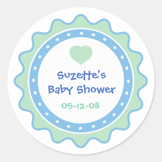 Cutietoots Baby shower Party Favor Sticker (Voorkant)