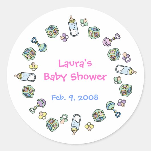 Cutietoots Baby shower Party Favor Sticker (Voorkant)