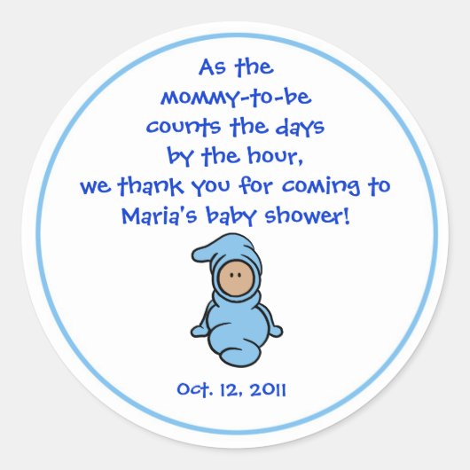 Cutietoots Baby shower Party Favor Sticker (Voorkant)