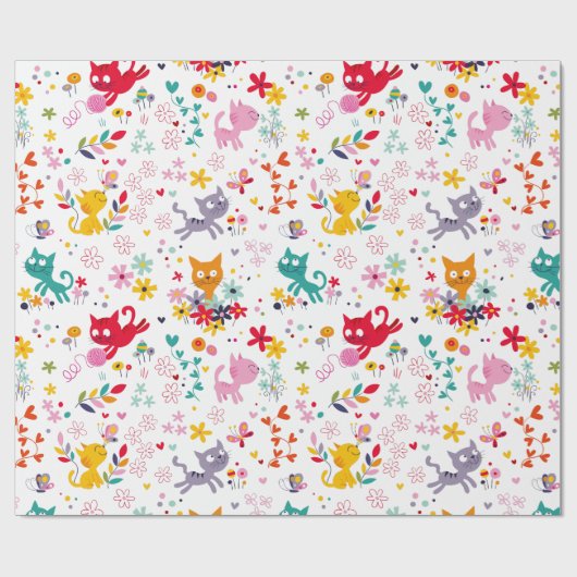 Cutkat en ventilator cadeaupapier (Vlak)