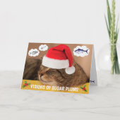 Cutkat en viskerst feestdagen kaart (Voorkant)