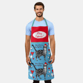 Cutkat kattenkat Merry-Kerstblauw Apron Schort (Gedragen)