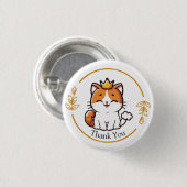 Cutkat met kroon ronde button 3,2 cm (Voorkant /achterkant)