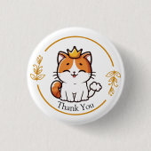 Cutkat met kroon ronde button 3,2 cm (Voorkant)