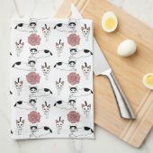 Cutkat-patroon Theedoek (Quarter Fold)