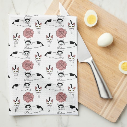 Cutkat-patroon Theedoek (Quarter Fold)