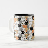 Cutkat-patroon Tweekleurige Koffiemok (Voorkant links)