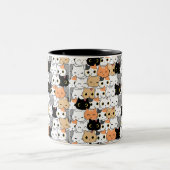 Cutkat-patroon Tweekleurige Koffiemok (Center)