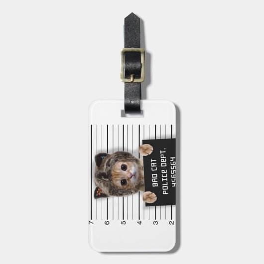 Cutkat stoute jongen bagagelabel (Voorkant verticaal)