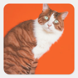 Cutkat Vierkante Sticker