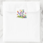 Cutkat Vierkante Sticker (Tas)