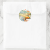 Cutkeel-forel Ronde Sticker (Tas)