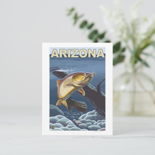 Cutkeelforel Fishing Arizona Briefkaart (Staand voorkant)