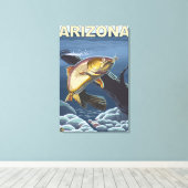 Cutkeelforel Fishing Arizona Canvas Afdruk (Insitu (Houten vloer))