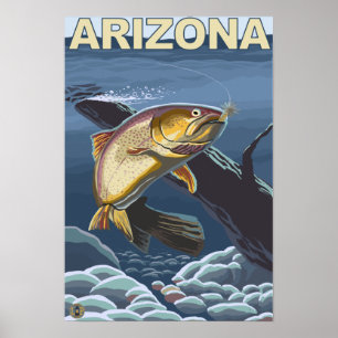Cutkeelforel Fishing Arizona Poster