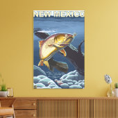 Cutkeelforel FishingNew Mexico Canvas Afdruk (Insitu (Woonkamer))