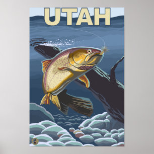 Cutkeelforel FishingUtah Poster