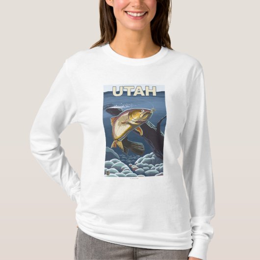 Cutkeelforel FishingUtah T-shirt (Voorkant)