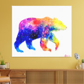 Cutkleurig beer canvas afdruk (Insitu (Woonkamer))